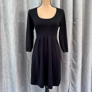 Black Scoop Neck Sweater Dress Connected Apparel Size M